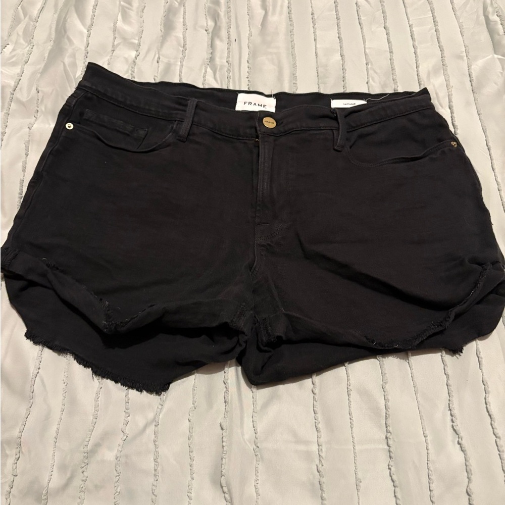 Frame Denim Women's Dark Black Jean Shorts